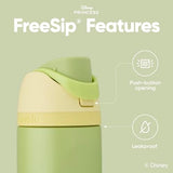 Disney Princess FreeSip Insulated Stainless Steel Water Bottle with Straw for Sports and Travel, BPA-Free Sports Water Bottle, 24 oz, Tiana