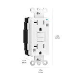 Amazon Basics Weather-Resistant Tamper-Resistant GFCI Receptacle with LED Indicator, Self-Test Feature, Ground Fault Circuit Interrupter for Indoor or Outdoor Use, 20 Amp, White