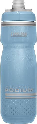 CamelBak Podium Chill Insulated Bike Water Bottle - Easy Squeeze Bottle - Fits Most Bike Cages - 21oz, Stone Blue