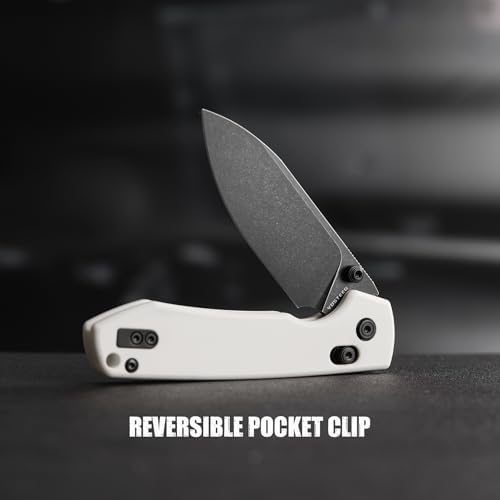 Vosteed EDC Knife, Lightweight Folding Pocket knife with Clip for Men and Women, Sharp Crossbar Lock Knife with 3.25" Sandvik 14C28N Steel Blade, G10 Handle for Camping, Hiking - Raccoon