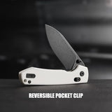 Vosteed EDC Knife, Lightweight Folding Pocket knife with Clip for Men and Women, Sharp Crossbar Lock Knife with 3.25" Sandvik 14C28N Steel Blade, G10 Handle for Camping, Hiking - Raccoon