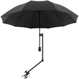UPF 50+ Beach Umbrella with Adjustable Universal Clamp