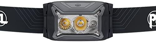 PETZL ACTIK Headlamp - Powerful 450 Lumen Light with Red Lighting, for Hiking, Climbing, Running, and Camping - Grey