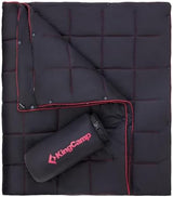KingCamp Ultralight Camping Blanket, Packable Down Alternative Puffy Wearable Blankets Weatherproof Warm Package Quilt with Snap Buttons for Outdoor Hiking Travel Picnic Stadium (69"L x 53"W, Black)