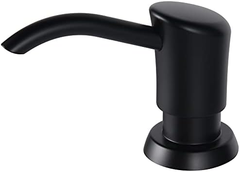 GAGALIFE Built in Sink Soap Dispenser or Lotion Dispenser for Kitchen Sink, Matte Black ABS Pump Head, with 17 Ounce PET Large Soap Bottle