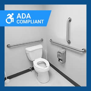 Commercial Grab Bar Bundle for Commercial Restrooms - ADA Compliance - 1.5" Diameter - 18", 36", 42" - Pack of 3