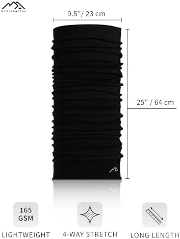 Merino.tech Merino Wool Ski Neck Gaiter - Face Mask Neck Warmer for Men & Women