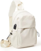 SEAFEW Tactical Backpacks Small Sling Bag Crossbody Backpack Shoulder Bag for Men Women, Multipurpose Anti-Theft Cross Body Chest Bags, One Strap Backpack for Walking Biking Travel Cycling Off White