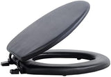Soft Elongated Vinyl Toilet Seat, Black - 19 Inch Soft Vinyl Cover with Comfort Foam Cushioning - Fits All Elongated Size Fixtures - Easy to Install Fantasia by Achim Home Decor