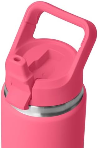 YETI Rambler 26 oz Bottle, Vacuum Insulated, Stainless Steel with Color Matching Straw Cap