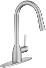 Moen 87233SRS Adler One-Handle High Arc Pulldown Kitchen Faucet with Power Clean, 24.7" L x 12.3" W x 14.6" H, Spot Resist Stainless