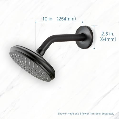 OFFO Shower Arm with Flange, 10 Inches Oil Rubbed Bronze Wall Mount Replacement Angle Shower Head Arm Wall-Mounted For Fixed Shower Head & Handheld Showerhead