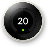 Google Nest Learning Thermostat - Programmable Smart Thermostat for Home - 3rd Generation Nest Thermostat - Compatible with Alexa - White (Renewed)