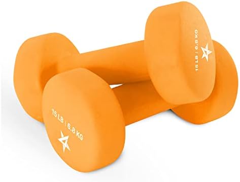 Yes4All Neoprene Coated Dumbbell Hand Weight Sets of 2 - Multiple Weight Options with 15 Colors, Anti-roll, Anti-Slip, Hexagon Shape