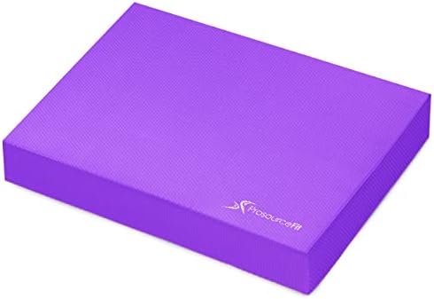 ProsourceFit Exercise Balance Pad – Non-Slip Cushioned Foam Mat & Knee Pad for Fitness and Stability Training, Yoga, Physical Therapy 15.5”x12.75”, Red