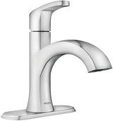 Moen Karis Chrome One-Handle Single Hole Bathroom Sink Faucet with Optional Deckplate, 84346