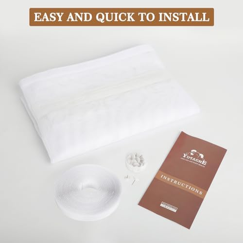 Yotache White Reversible Left Right Side Opening Magnetic Screen Door Fits Door Size 72 x 82, Unobstructed View Screen Mesh Net for Balcony, French, Sliding Glass Door, Actual Screen Size 74" x 83"