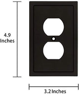 Modern Edge Decorative Wall Plate Switch Plate Outlet Cover, Durable Solid Zinc Alloy (Single Duplex 3PK, Matte Black)