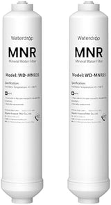 Waterdrop WD-MNR35 Remineralization Filter, 1/4" Quick Connect Mineral Filter for Undersink Reverse Osmosis System, Restore Essential Minerals for RO System, RO Mineral Filter System, 2-Pack