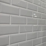 Grehge Blue Ceramic Wall Tile Subway Brick Effect with Bevelled Edges, Kitchen Bathroom Tiles, Gloss Finish, 1m2, Box of 50 – 100mm x 200mm