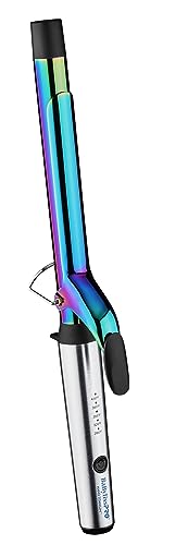 BaBylissPRO Nano Titanium 1 inch Curling Iron with Extended Barrel, Professional Spring Hair Curler for Medium to Longer Hair Types, Iridescent