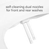 Brondell Bidet Toilet Seat Non-Electric Swash Ecoseat, Fits Elongated Toilets, White - Dual Nozzle System, Ambient Water Temperature - Bidet with Easy Installation