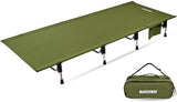 MARCHWAY Lightweight Folding Tent Camping Cot Bed with Lever Lock, Easy Setup Portable Compact for Outdoor Travel, Hunting, Hiking, Motorcycling, Support 330Lbs (Army Green)