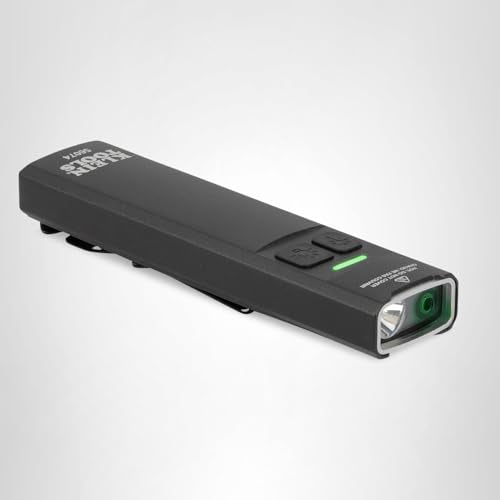 KLEIN TOOLS 56074 EDC Pocket Flashlight with Green Laser, Three Brightness Modes up to 1000 Lumens with Turbo Mode, Built-in Floodlight, <1mW, 510 to 530nm, Class 2, Rechargeable