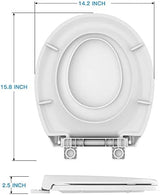 Toilet Seat, Round Toilet Seat with Toddler Seat Built in, Potty Training Toilet Seat Round Fits Both Adult and Child, with Slow Close and Magnets- Round