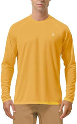 Roadbox Mens UPF 50+ UV Sun Protection Shirts Outdoor Long Sleeve SPF Rash Guard for Fishing Hiking Swimming Running