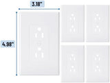 Bates Duplex Wall Outlet Covers - 10 Pack, White Wall Plates