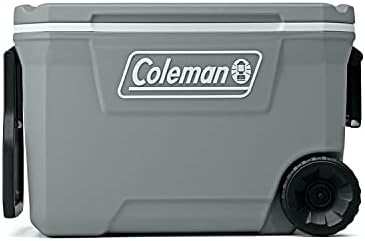 Coleman Classic Series Insulated Portable Wheeled Cooler, Leak-Resistant Outdoor Hard Cooler Keeps Ice up to 5 Days, 62-Quart
