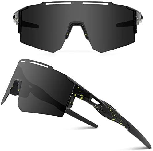 Ukoly Cycling Sunglasses for Men Women with 3 Interchangeable Lenses, Polarized Sports Sunglasses, Baseball Sunglasses
