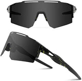 Ukoly Cycling Sunglasses for Men Women with 3 Interchangeable Lenses, Polarized Sports Sunglasses, Baseball Sunglasses