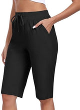 MoFiz Womens 13" Knee Length Hiking Shorts Quick Dry Water Resistant Athletic Travel Golf Bermuda Shorts with 3 Pockets