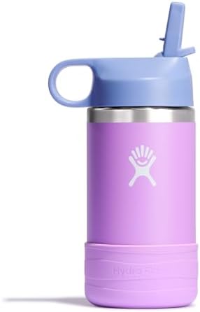 HYDRO FLASK Kids Water Bottle Jr. Stainless Steel Insulated With Straw Cap for Water, Milk, Juice, School, Camp, Sport, Play and Lunch, Easy to Clean, Leak-Resistant
