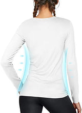 isnowood Women's Sun Protection Long Sleeve Shirts, UPF 50+ UV Rash Guard Swim Shirt, Workout Hiking Running Athletic Tops