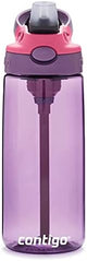 Contigo Aubrey Kids 20oz Cleanable Water Bottle with Silicone Straw, Spill-Proof Lid, Eggplant - Dishwasher Safe and Ideal for Everyday Use