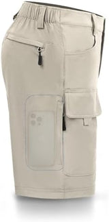 Hiauspor Men's Hiking Cargo Shorts 9"/10" Quick Dry Lightweight Waterproof for Golf Tactical Fishing Casual with 6 Pockets