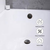 Oil Rubbed Bronze Bathtub Drain Tip-Toe Tub Trim Set with Two-Hole Overflow Faceplate Bathroom Tub Drains Replacement Conversion Kit