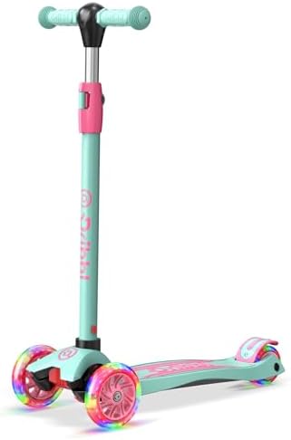 3-Wheel Kids Scooter - Lean-to-Steer Technology, Adjustable Height Handlebar, Wide Anti-Slip Deck, Scooter for Boys & Girls Ages 3+, Child Safety Approved, Support Riders Up to 165 lbs, Candy