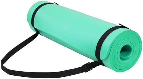 Yoga Mat, 1/2-Inch Extra Thick High Density Exercise Mat, Anti-Tear Exercise Yoga Mat with Carrying Strap, Suitable for Various Yoga Exercises