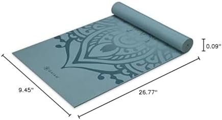 Gaiam Yoga Mat - Premium 6mm Print Extra Thick Non Slip Exercise & Fitness Mat for All Types of Yoga, Pilates & Floor Workouts (68"L x 24"W x 6mm Thick)