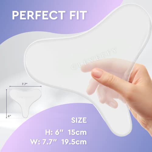 Cleverfy Silicone Chest Wrinkle Pads for Décolleté - 3-Pack of T-Shape Reusable Anti-Wrinkle Patches