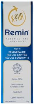 X-PUR Remin Fluoride-Free Toothpaste – Enamel Remineralization & Sensitivity Relief with Nano Hydroxyapatite & Natural Xylitol – Fights Dry Mouth & Gingivitis – 70g Tube