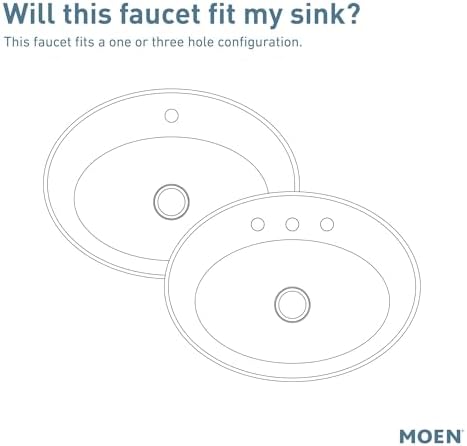 Moen Revyl Chrome One-Handle Single Hole Modern Bathroom Sink Faucet with Optional Deckplate and Spring Loaded Drain Assembly, 84771