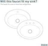 Moen Revyl Chrome One-Handle Single Hole Modern Bathroom Sink Faucet with Optional Deckplate and Spring Loaded Drain Assembly, 84771