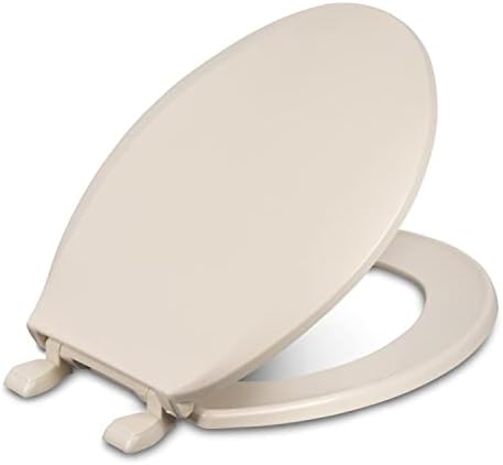 Centoco 1200-106 Round Plastic Toilet Seat, Standard Economy Model, Light Weight Residential, Bone