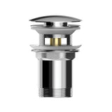 VANCOCO Drain Set Washbasin with Overflow (chrome), Washbasin Drain with Replacement Seal, Push Open Drain Valve, Brass