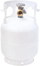 Flame King YSN5LB-GAUGE 5lb Steel Propane Tank Cylinder with Gauge and OPD Valves for Grills and BBQs, Camping, Fishing, & Outdoor Activities, White